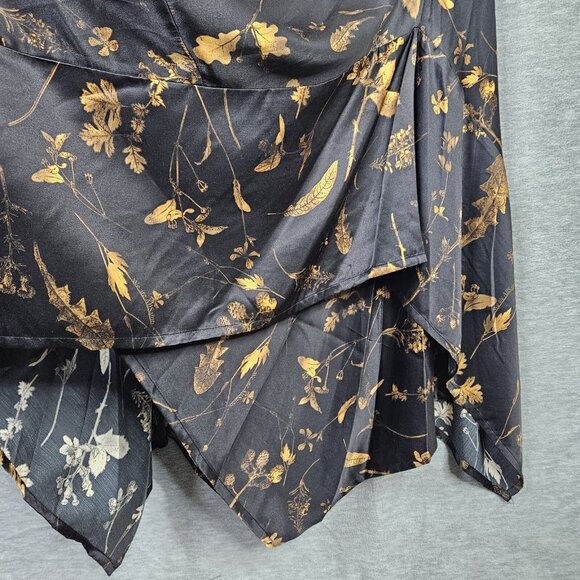 Allsaints Gianna Heligan midi dress handkerchief hem Silk Blend Women’s Sz 6 NEW - Picture 11 of 16